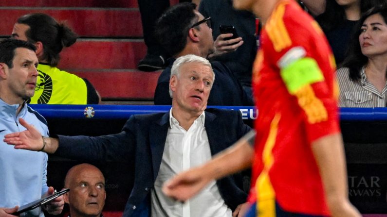 "La responsabilité est la mienne", a déclaré le sélectionneur de l'équipe de France Didier Deschamps après l'élimination des Bleus en demi-finales de l'Euro-2024 face à l'Espagne (2-1) au terme d'un parcours peu glorieux, mardi à Munich. (Photo : ODD ANDERSEN/AFP via Getty Images)