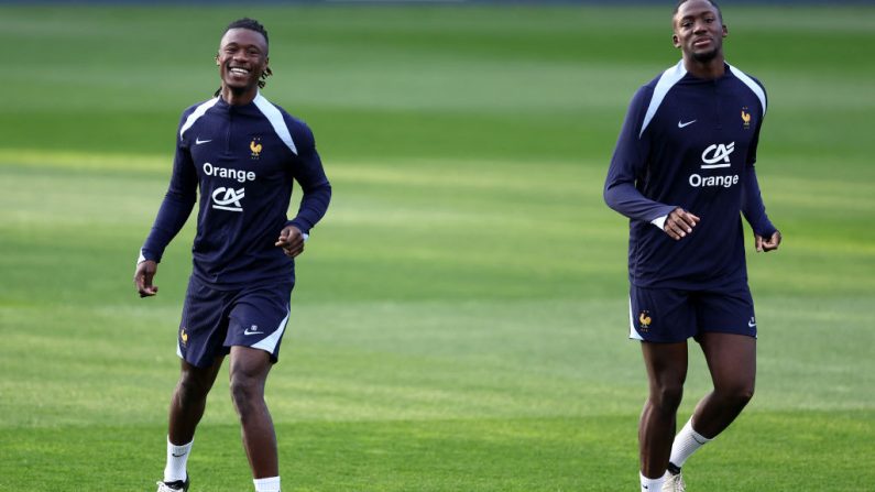 Eduardo Camavinga et Youssouf Fofana manquent de temps de jeu à l'Euro-2024 mais la suspension d'Adrien Rabiot pour le quart de finale contre le Portugal, vendredi, pourrait leur offrir une chance de briller. (Photo : FRANCK FIFE/AFP via Getty Images)