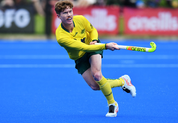 Matthew Dawson au MATE Stadium le 27 novembre 2022 à Adélaïde, en Australie. (Mark Brake/Getty Images for Hockey Australia)