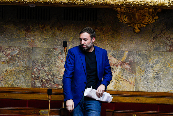 Thomas Portes lors de la séance publique sur la souveraineté agricole dans l'hémicycle de l'Assemblée nationale à Paris le 16 mai 2024. (MAGALI COHEN/Hans Lucas/AFP via Getty Images)