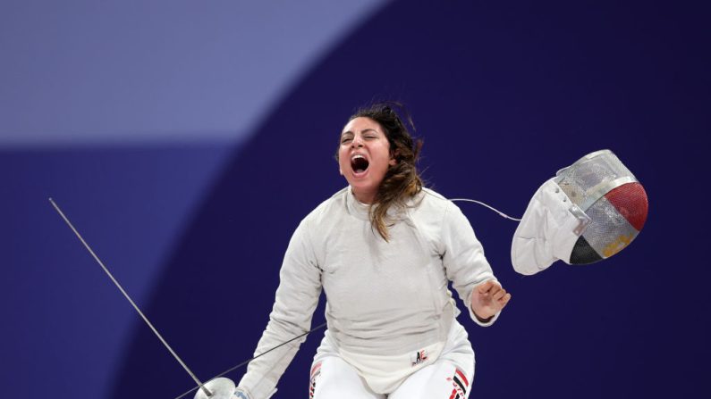 Nada Hafez, le 29 juillet 2024, à Paris. (Photo : Carl Recine/Getty Images)