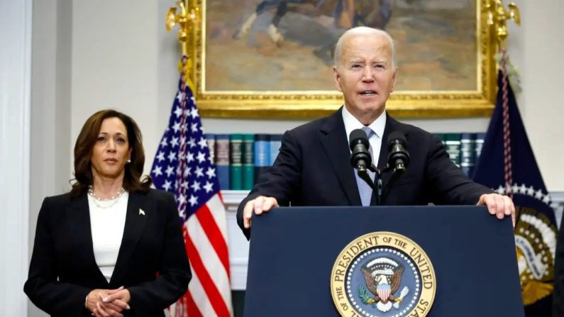 Le président Joe Biden prononce un discours sur la tentative d'assassinat du candidat républicain à la présidence, l'ancien président Donald Trump, à la Maison-Blanche, le 14 juillet 2024. (Kevin Dietsch/Getty Images)