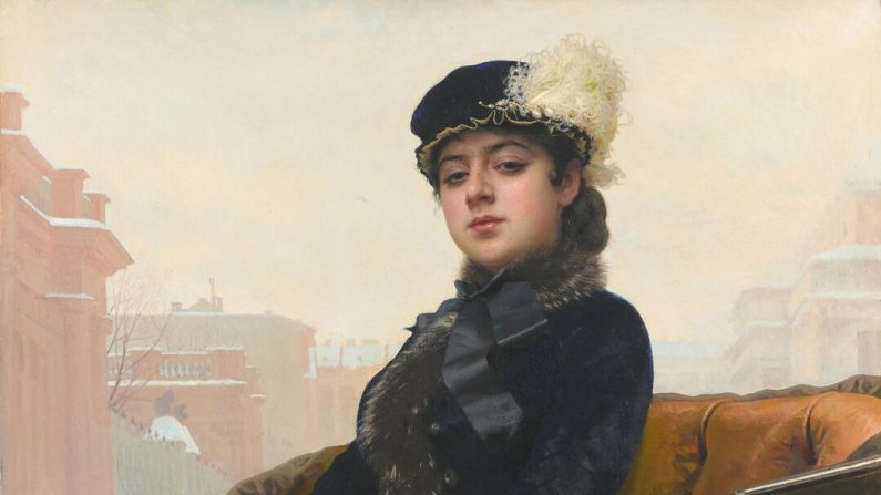 "Portrait d'une inconnue", 1883, par Ivan Kramskoï. Huile sur toile. Galerie Tretiakov, Moscou. (Domaine public)