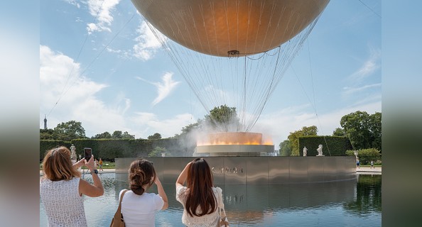 La vasque olympique à Paris (Photo par SANDRINE MARTY/Hans Lucas/AFP via Getty Images)