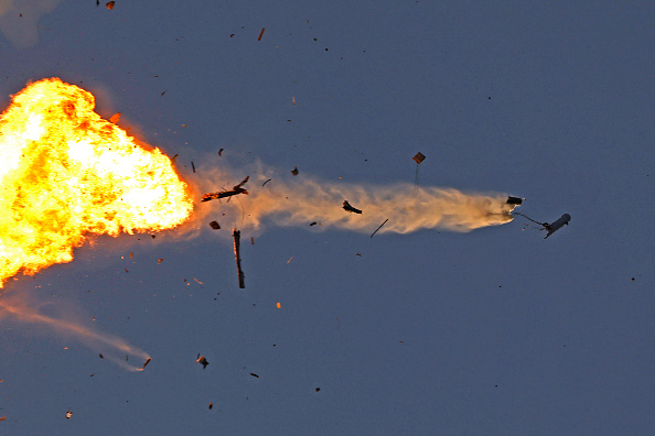 Le Hezbollah libanais a annoncé dimanche avoir lancé des centaines de drones et roquettes contre des objectifs militaires en Israël le 25 août 2024. (Photo JALAA MAREY/AFP via Getty Images)