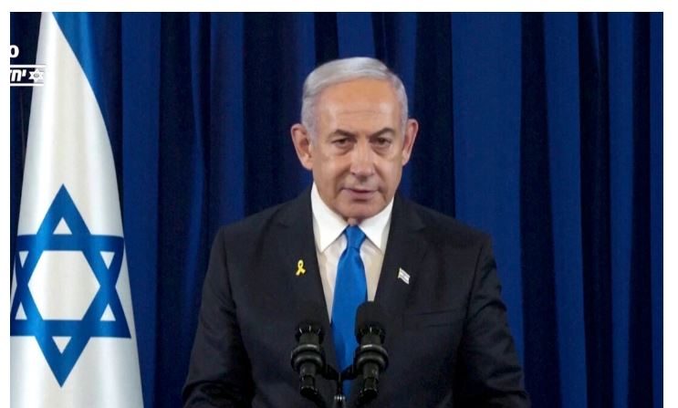 Le Premier ministre israélien Benyamin Netanyahou s'adresse à la nation à Tel Aviv, Israël, le 31 juillet 2024. (Government Press Office via Reuters/capture d'écran via NTD)