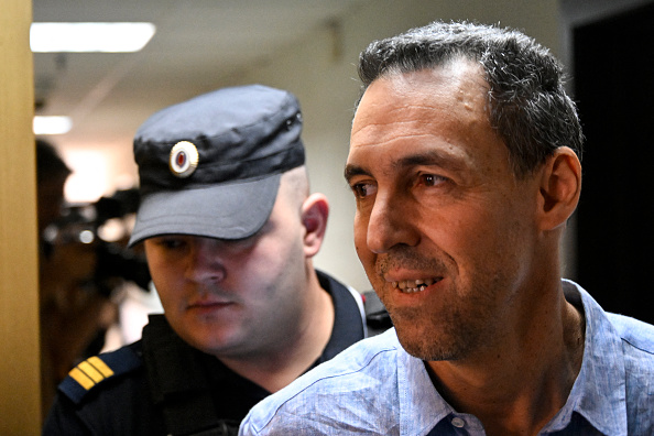 Laurent Vinatier avant l'audience au tribunal de district de Zamoskvoretsky à Moscou, le 3 septembre 2024. (Photo ALEXANDER NEMENOV/AFP via Getty Images)