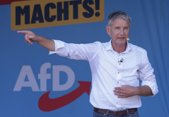 Björn Höcke, leader du parti de droite nationaliste Alternative pour l'Allemagne (AfD) dans l'État de Thuringe, le 31 août 2024 à Erfurt, en Allemagne. (Photo Sean Gallup/Getty Images)