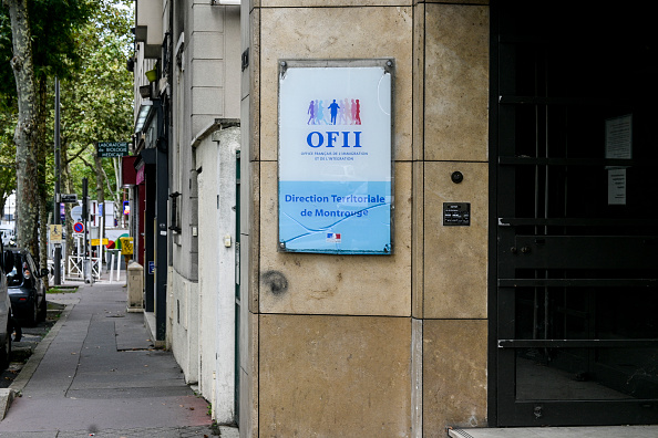 Bâtiment de l'OFFI, l'Office français de l'immigration et de l'intégration à Montrouge, le 6 septembre 2024. (Photo MAGALI COHEN/Hans Lucas/AFP via Getty Images)