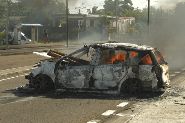 Dans une rue de Fort-de-France, le 17 septembre 2024 en Martinique. (Photo THOMAS THURAR/AFP via Getty Images)