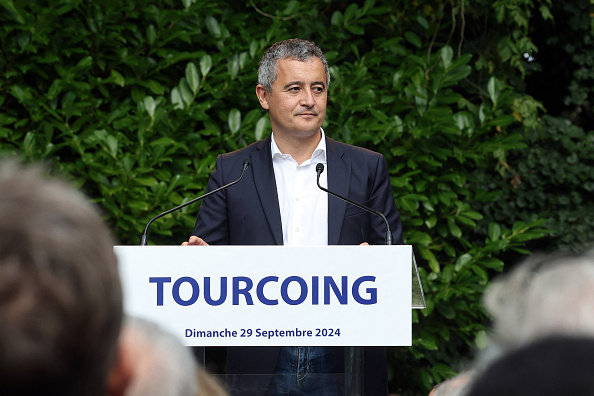 Gérald Darmanin au Jardin botanique de Tourcoing, le 29 septembre 2024. (Photo FRANCK CRUSIAUX/AFP via Getty Images)