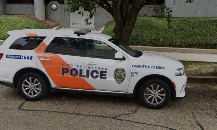 Une voiture de police à Jackson, dans le Mississippi, au mois d'août 2022. (Google Street View)