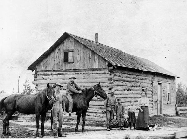 Ferme hollandaise typique du nord-est du Wisconsin, vers 1855. (Domaine public)