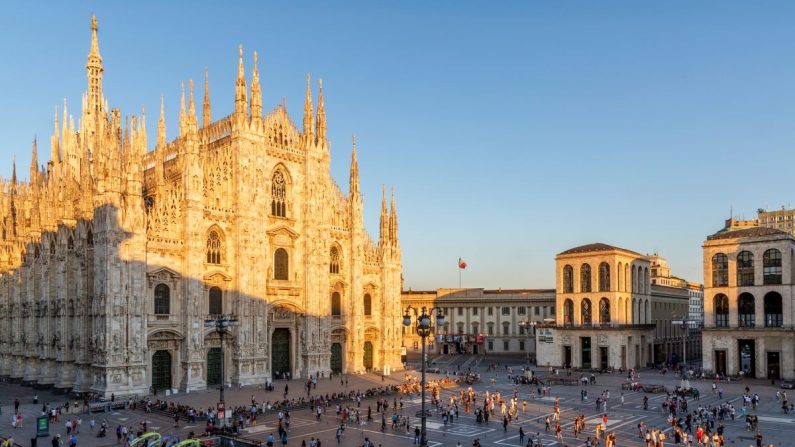 La cathédrale de Milan, ou Duomo di Milano, au coucher du soleil. (Francesco Riccardo Iacomino/Getty Images)