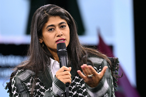 L'eurodéputée LFI Rima Hassan.  (BERTRAND GUAY/AFP via Getty Images)