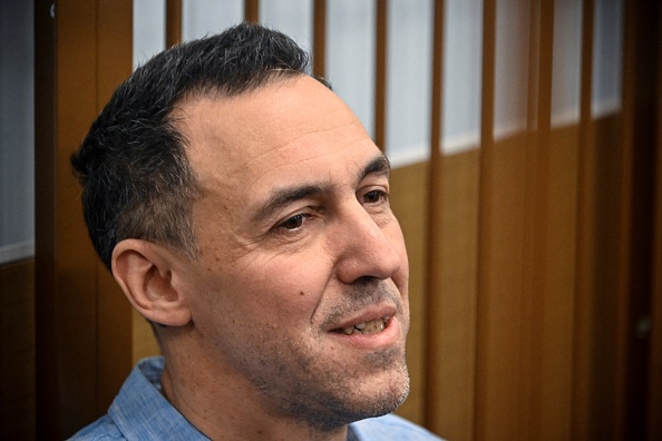 Laurent Vinatier lors d'une audience au tribunal du district de Zamoskvoretsky à Moscou, le 14 octobre 2024. (Photo ALEXANDER NEMENOV/AFP via Getty Images)