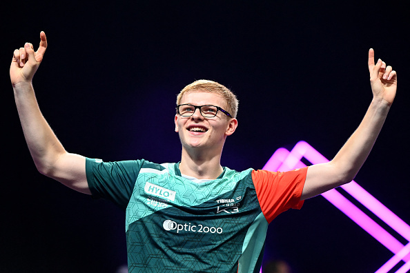 Félix Lebrun devient le premier Français à remporter un WTT Champions. Montpellier, le 27 octobre 2024. (Photo SYLVAIN THOMAS/AFP via Getty Images)