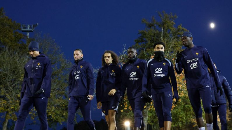 La liste des 23 joueurs convoqués par Didier Deschamps pour les matches de Ligue des nations contre Israël, jeudi, et l'Italie, dimanche. (Photo : FRANCK FIFE/AFP via Getty Images)