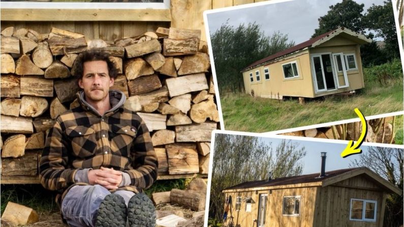 Benn Berkeley a transformé une vieille caravane en une cabane en bois, en dépensant un peu plus de 12.000 euros. (Benn Berkeley / SWNS) 