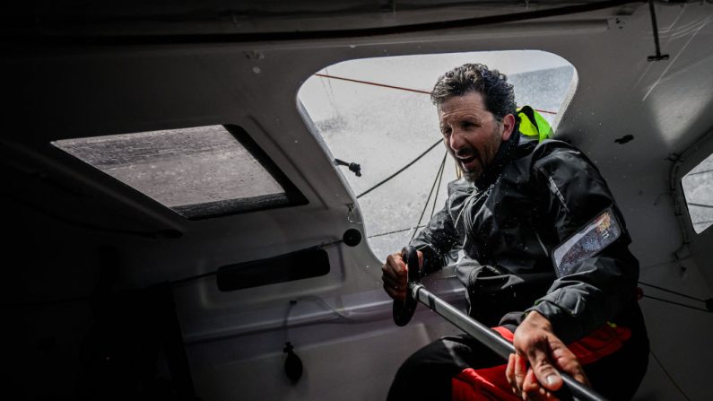 Yoann Richomme (Paprec Arkéa) a pris la tête du 10e Vendée Globe durant la nuit de vendredi à samedi mais, en ce début de traversée de l'océan Indien. (Photo : LOIC VENANCE/AFP via Getty Images)