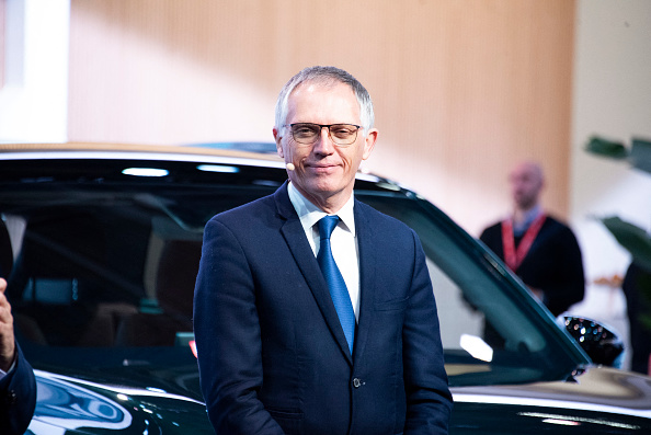 Carlos Tavares dévoile la B10, porte de Versailles, à Paris, le 14 octobre 2024. (MAGALI COHEN/Hans Lucas/AFP via Getty Images)