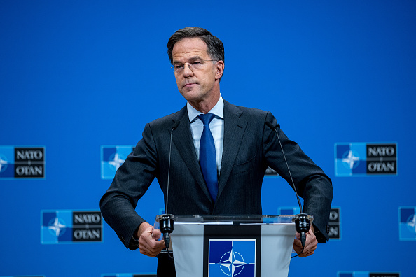 Le secrétaire général de l'OTAN, Mark Rutte, le 4 décembre 2024. (Omar Havana/Getty Images)