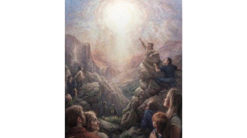 « La Seconde venue du Christ », 2024, par John Darley. Tempera à l'œuf sur panneau ; 152 cm x 109 cm. (Crédit photo : John Darley)