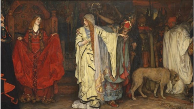 Considérée comme l'une des plus grandes pièces de Shakespeare, "Le Roi Lear" a probablement été écrite alors qu'il était à l'abri pendant la peste. Dans ce tableau de 1897-1898 de l'artiste américain Edward Austin Abbey, Cordélia (au centre) est bannie par son vieux père et roi, Lear, pour ne pas l'avoir flatté, sous le regard de ses sœurs aînées (à g.), et le roi de France, impressionné par son honnêteté, lui baise la main. (Metropolitan Museum of Art. Domaine public)