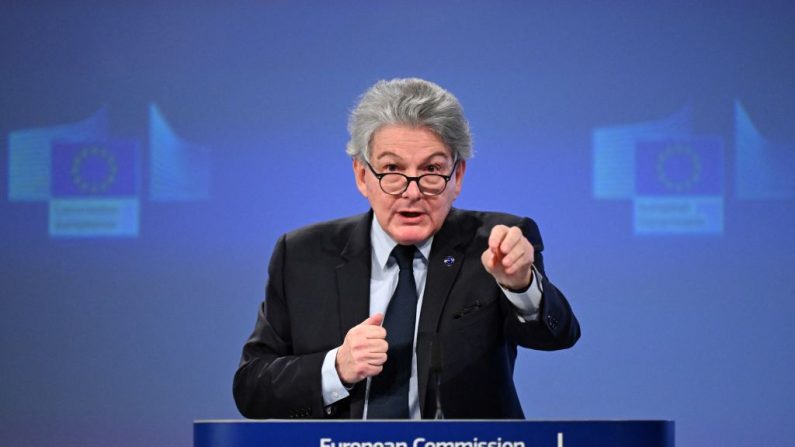 L'ancien commissaire européen chargé du marché intérieur et de la protection des consommateurs, de l'industrie, de la recherche et de l'énergie, Thierry Breton, rentre au Conseil consultatif international de la Bank of America. (JOHN THYS/AFP via Getty Images)