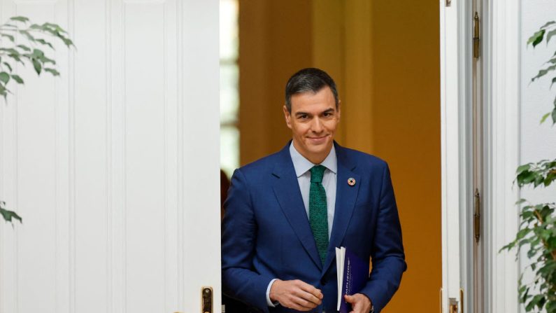 Pedro Sánchez, le 23 décembre 2024. (Photo : OSCAR DEL POZO/AFP via Getty Images)