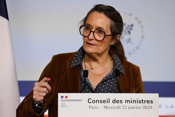 La ministre déléguée et porte-parole du gouvernement Sophie Primas. (LUDOVIC MARIN/AFP via Getty Images)