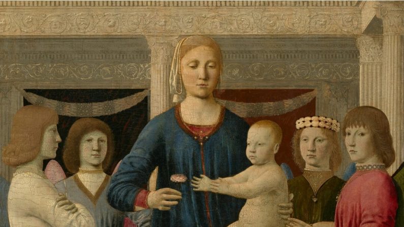 Détail de la "Vierge à l'Enfant et quatre anges", vers 1460-70, de Piero della Francesca. Cette peinture est l'une des sept peintures de Piero présentes en Amérique. (Domaine public)