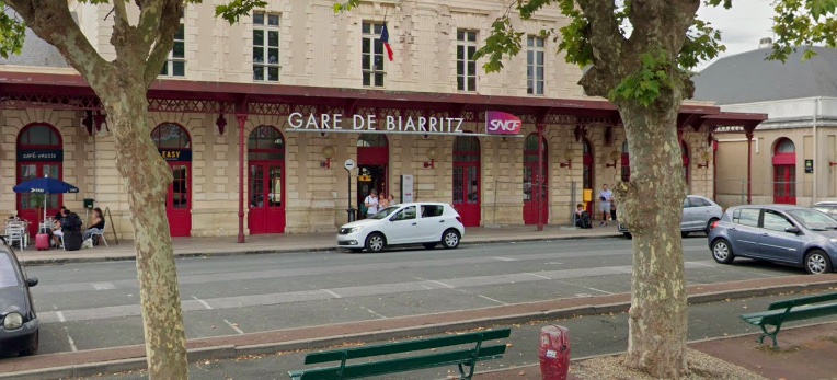 La gare de Biarritz située dans le quartier de "La Négresse". Capture Google Maps.