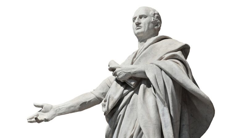 Sculpture de Cicéron. Il était un grand homme d'État romain, qui a grandement contribué à la philosophie occidentale. (Cris Foto/Shutterstock)