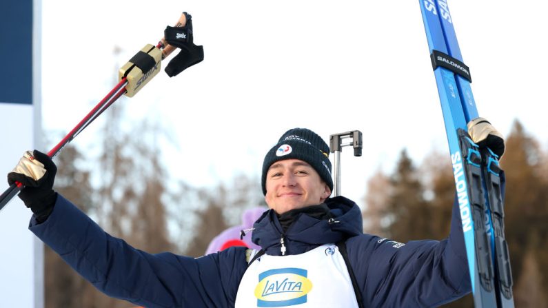 A force de le répéter, Eric Perrot a enfin décroché mercredi son premier titre en solo sur l'individuel (20 km) aux Mondiaux-2025 à Lenzerheide (Suisse). (Photo : Alexander Hassenstein/Getty Images)