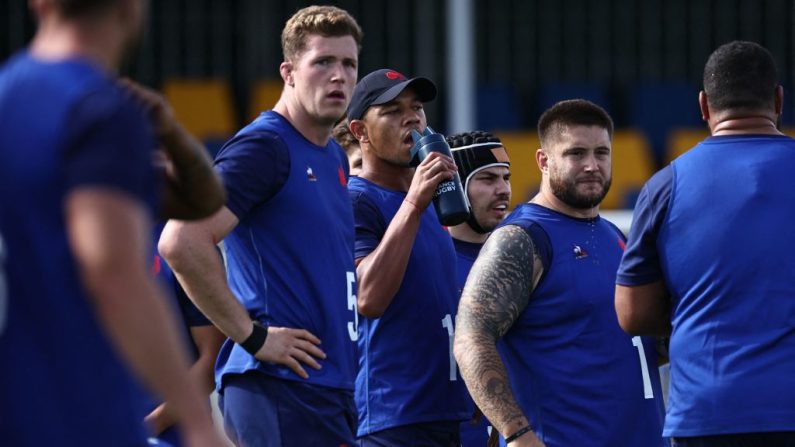 Deux cadres des Bleus, le centre Gaël Fickou et le deuxième ligne Thibaud Flament, sont de retour avec le XV de France pour préparer le match en Italie, où les Bleus devront se passer d'Emmanuel Meafou, a annoncé la FFR vendredi. (Photo : ANNE-CHRISTINE POUJOULAT/AFP via Getty Images)