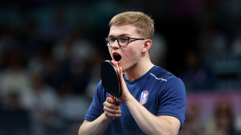 Alexis Lebrun a rejoint vendredi le dernier carré du Grand Smash de Singapour, premier grand tournoi de la saison, en battant en quart de finale l'Allemand et n°10 mondial Dan Qiu (4-2). (Photo : Lintao Zhang/Getty Images)