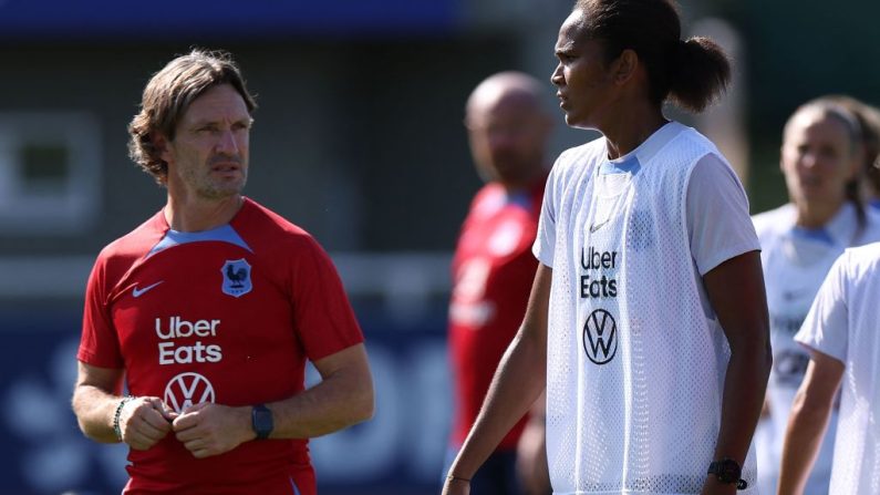 Laurent Bonadei, sélectionneur de l'équipe de France féminine, annonce jeudi sa liste pour le début de la Ligue des nations et lance l'"opération" qui doit permettre aux Bleues de répondre enfin aux attentes à l'Euro cet été. (Photo : FRANCK FIFE/AFP via Getty Images)