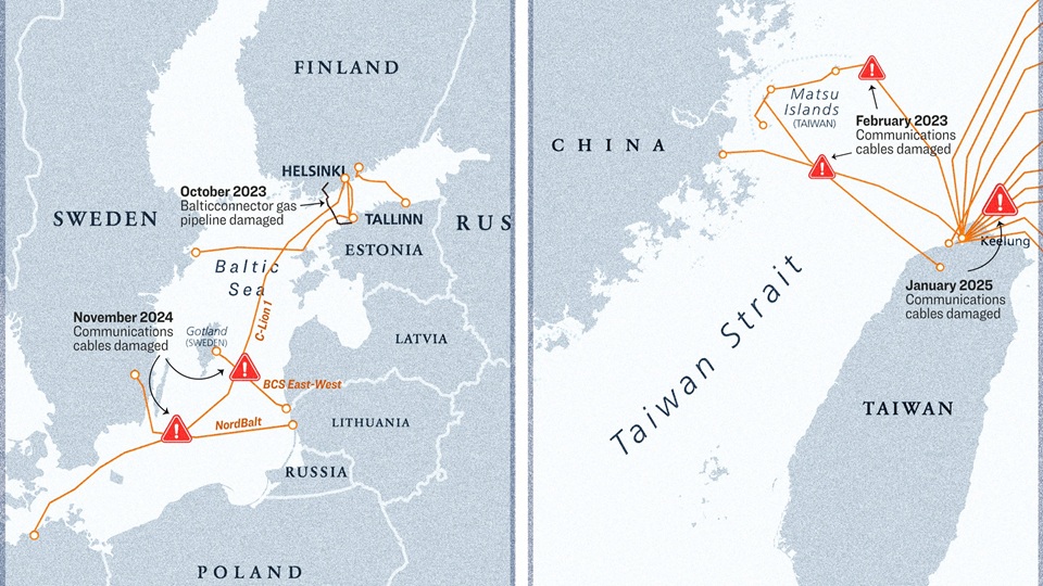 Les liens entre la Chine et le sabotage présumé de câbles sous-marins en Europe et en Asie