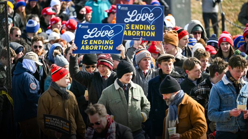 Des sympathisants pro-vie de la 52e Marche annuelle pour la vie à Washington, le 24 janvier 2025. Andrew Caballero-Reynolds/AFP via Getty Images