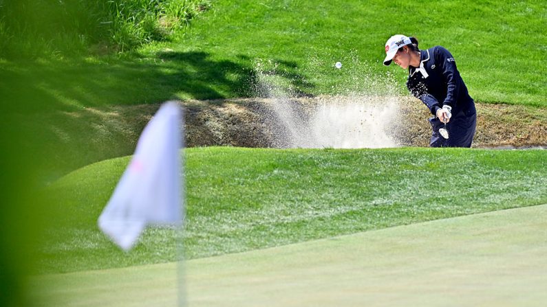 Céline Boutier a connu une folle journée sur le tournoi LPGA de Las Vegas (Nevada, Etats-Unis), disputé en match-play, la voyant disputer 45 trous samedi. (Photo : David Becker/Getty Images)
