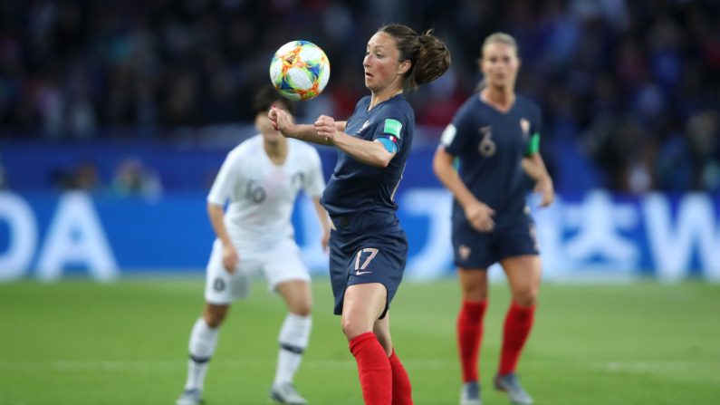 L'ex-internationale Gaëtane Thiney, 39 ans, prendra sa retraite de joueuse à la fin de la saison, a-t-elle annoncé mardi sur ses réseaux sociaux. (Photo : Alex Grimm/Bongarts/Getty Images)