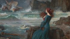 Cinq grands tableaux illustrant des scènes célèbres de la littérature