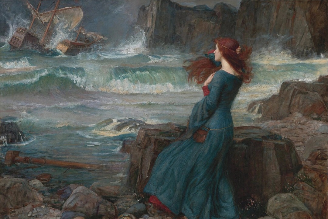Cinq grands tableaux illustrant des scènes célèbres de la littérature